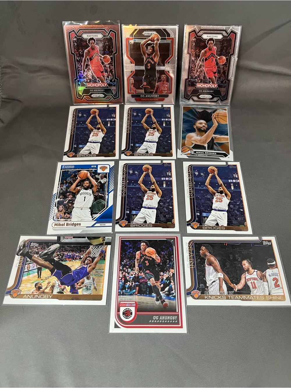 NBA Basketball Card Lot Knicks OG Anunoby Mikal Bridges Teammates Playoffs